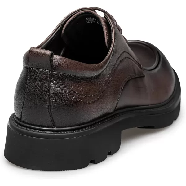 Mens Square Toe Derby Shoes  Thickened Rubber Sole Laceup Design B33513 23 WinterBrown