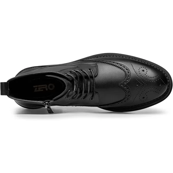 ZRO Mens Derby boots brogue carved leather shoes for men A1225837XDWinterBlack