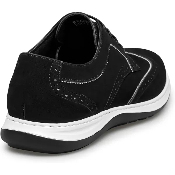 ZRO Mens Sneakers Leather Shoes Style Brogue Wide NonSlip R1223335AutumnBlack