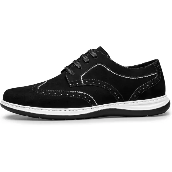 ZRO Mens Sneakers Leather Shoes Style Brogue Wide NonSlip R1223335AutumnBlack