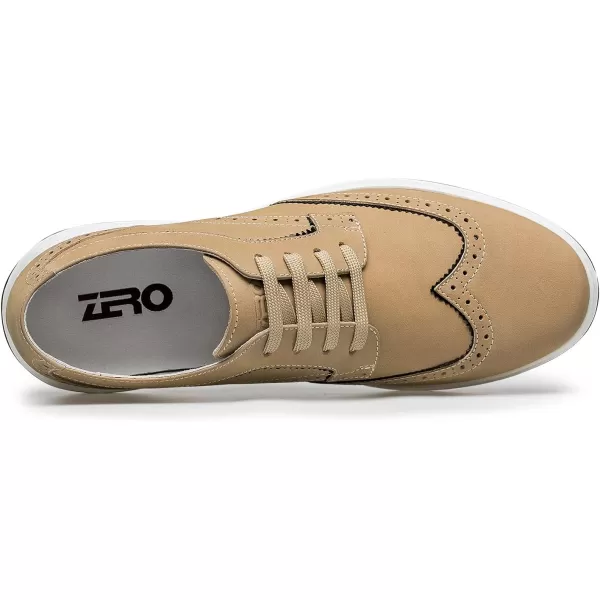 ZRO Mens Sneakers Leather Shoes Style Brogue Wide NonSlip R1223335AutumnBrown