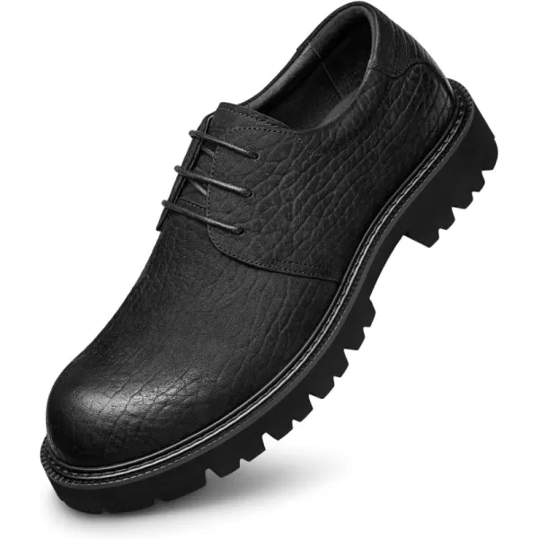 Mens Outdoor Dress Sneakers Platform Genuine Leather Shoes for Men G3363323 WinterBlack