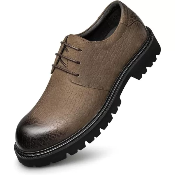 Mens Outdoor Dress Sneakers Platform Genuine Leather Shoes for Men G3363323 WinterBrown