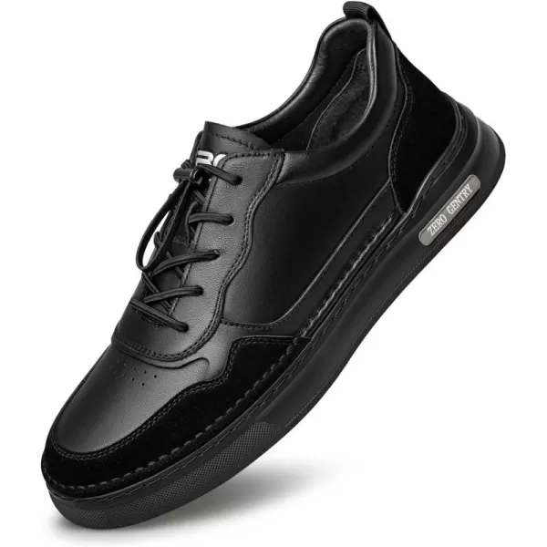 Mens Sneakers  PullOn Laces Genuine Leather Simple and Stylish S33539 23 WinterBlack