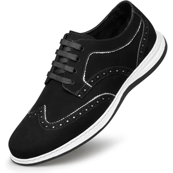 ZRO Mens Sneakers Leather Shoes Style Brogue Wide NonSlip R1223335AutumnBlack