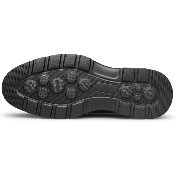 Mens CrocodileEmbossed Penny Loafers  Elevated Thick Sole Genuine Leather D33399 23 WinterBlack
