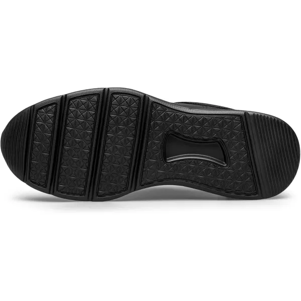 Mens Sneakers Crocodile Pattern Genuine Leather Cowhide Thick Sole NonTied Shoe Strap 22 AutumnBlack
