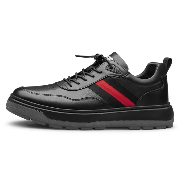 Mens Sneakers  PullOn Laces Convenient Thick Rubber Sole S33556 23 WinterBlack