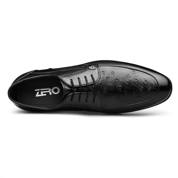 ZRO Mens Dress Shoes U Tip Outer Feather Type Leather Shoes Salaryman B1223607 AutumnBlack