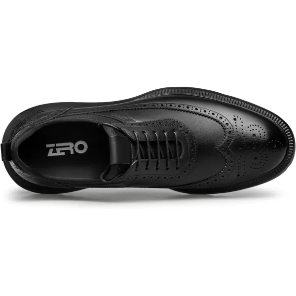 ZRO Mens Dress Shoes brogue carved sneakers easy wear leather shoes for men XAF1835 24 springBlack
