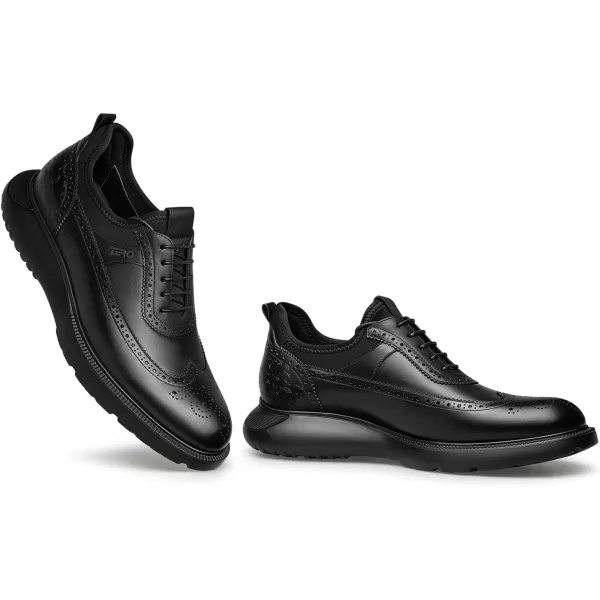 ZRO Mens Dress Shoes brogue carved sneakers easy wear leather shoes for men XAF1835 24 springBlack