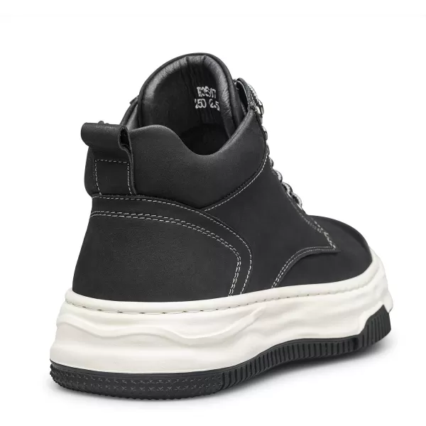 ZRO Mens Leather Boots HighTop Thick Sole H35607 23 WinterBlack