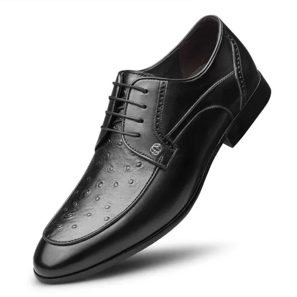 ZRO Mens Dress Shoes U Tip Outer Feather Type Leather Shoes Salaryman B1223607 AutumnBlack