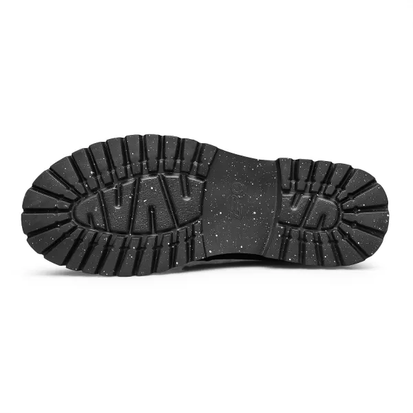 Leather Style Sneakers Thick Sole Athletic Shoes Genuine Leather Fashionable Casual B1223678AutumnBlack
