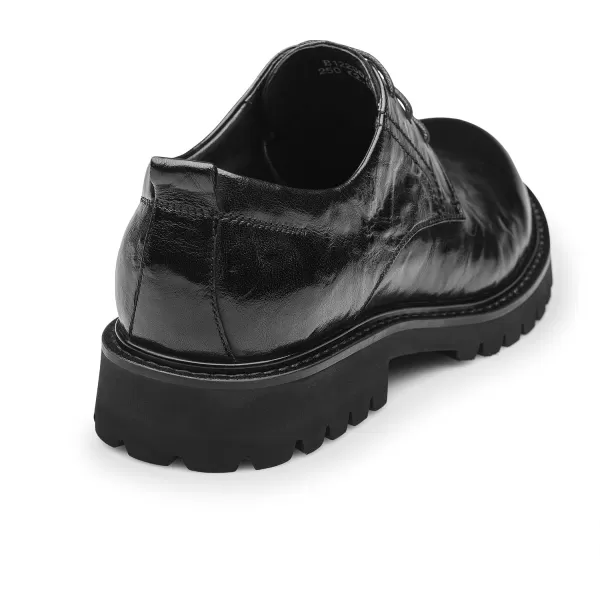 Leather Style Sneakers Thick Sole Athletic Shoes Genuine Leather Fashionable Casual B1223678AutumnBlack