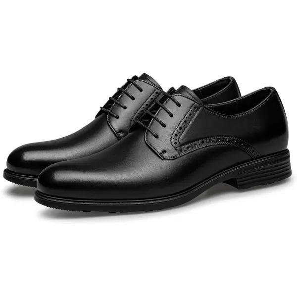 ZRO Mens Dress Shoes Slip On Oxford Shoes Formal Casual Business Wedding Work Classic Laceups Cowhide Genuine LeatherBlack