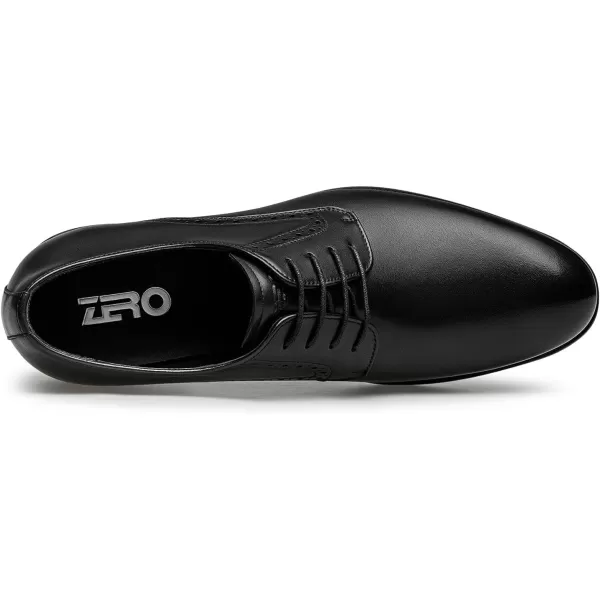 ZRO Mens Dress Shoes Slip On Oxford Shoes Formal Casual Business Wedding Work Classic Laceups Cowhide Genuine LeatherBlack