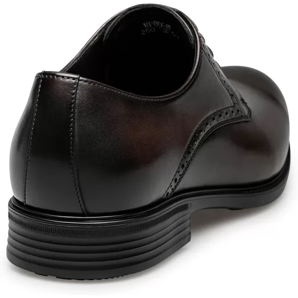 ZRO Mens Dress Shoes Slip On Oxford Shoes Formal Casual Business Wedding Work Classic Laceups Cowhide Genuine LeatherBrown