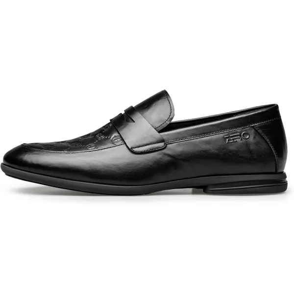 Mens Loafers Genuine Leather Simple Soft DF1927 24 SpringBlack