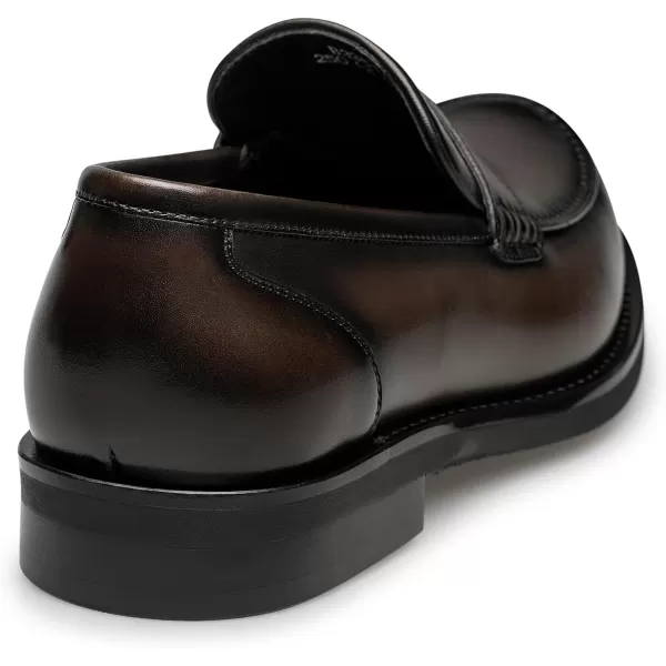 Mens Penny Loafers  Soft Genuine Leather Comfortable Fit B33517  23 WinterBrown