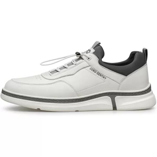Mens Sneakers  Genuine Leather PullOn Laceless Shoes Convenient and Quick R33571 23 WinterWhite