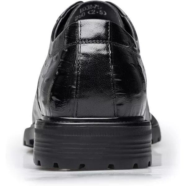 ZRO Mens A579 Crocodile Print Oxfords ShoesBlack