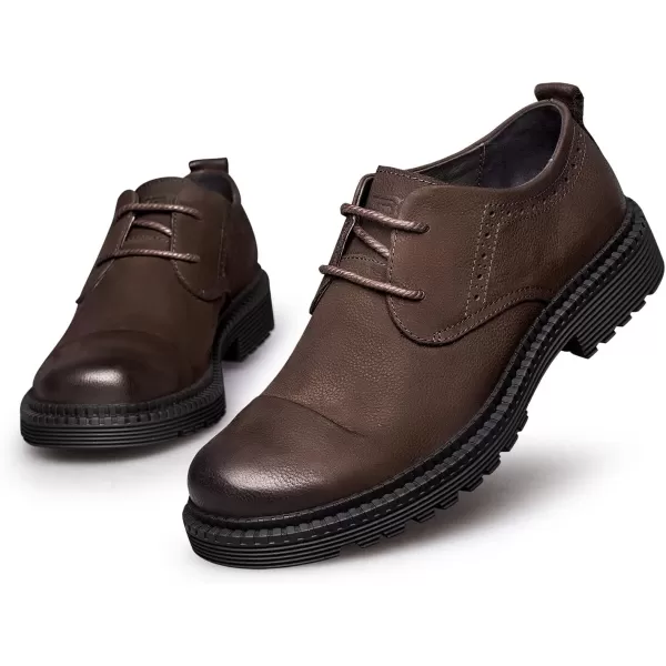 ZRO Mens H151 Slip Resistant Casual Business OxfordsBrown