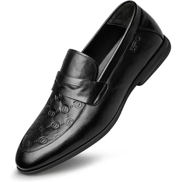 Mens Loafers Genuine Leather Simple Soft DF1927 24 SpringBlack