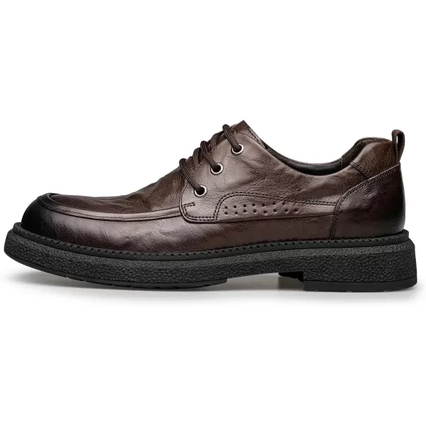 Mens Casual Derby Shoes  Genuine Leather Rubber Sole B33515 23 WinterBrown