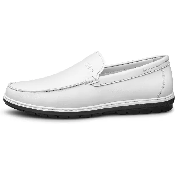 Mens Loafers Genuine Leather NonSlip UChip Wide R115922 AutumnWhite