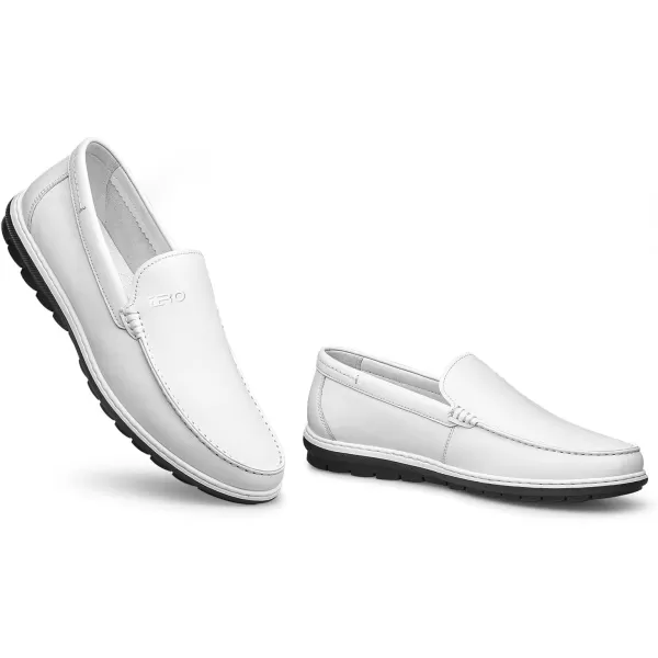 Mens Loafers Genuine Leather NonSlip UChip Wide R115922 AutumnWhite