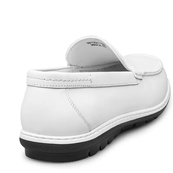 Mens Loafers Genuine Leather NonSlip UChip Wide R115922 AutumnWhite