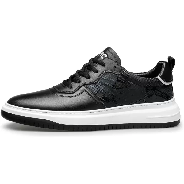 Mens Sneakers Genuine Leather Fashionable Breathable Fatigue Resistant Commuting R1223352AutumnBlack