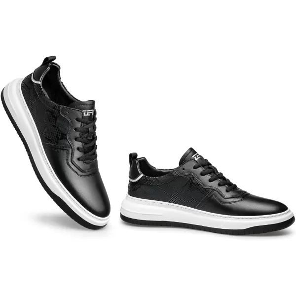 Mens Sneakers Genuine Leather Fashionable Breathable Fatigue Resistant Commuting R1223352AutumnBlack