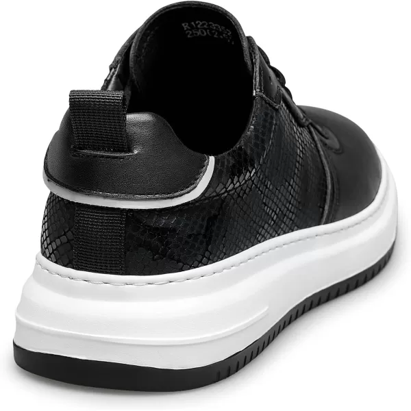 Mens Sneakers Genuine Leather Fashionable Breathable Fatigue Resistant Commuting R1223352AutumnBlack