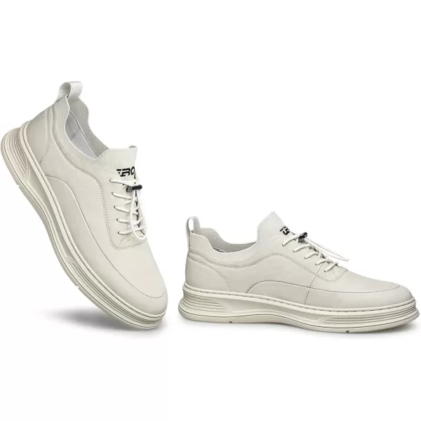Mens Sneakers  Genuine Leather Walking Shoes R33580 23 WinterWhite