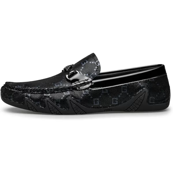 Mens loafers ampamp slipons Horsebit Crocodile grain genuine leather N1317823 SpringBlue