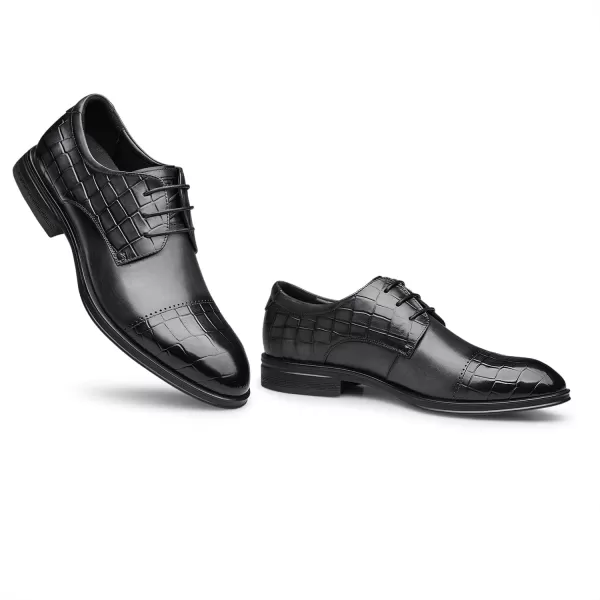 ZRO Mens Dress Shoes Straight chip Crocodile Pattern Formal Shoes A1223589AutumnGrey