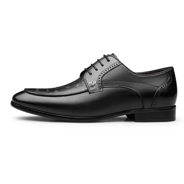 ZRO Mens Dress Shoes U Tip Outer Feather Type Leather Shoes Salaryman B1223607 AutumnBlack