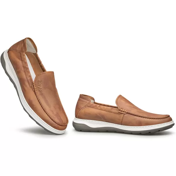 ZRO Mens Loafers ampamp Slipons Driving Wide Width Leather Shoes for Men XRF1829 24 SpringBrown