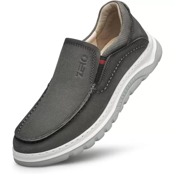 Mens Loafers ampamp Slipons Anti Slip Raised Sole Leather Shoes for Men R13173T23 SpringGrey