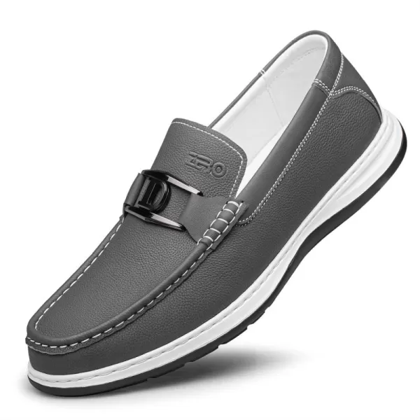 Mens Loafers ampamp Slipons Simple Design Fashion horesbi Leather Shoes for Men R1307823 SpringGrey
