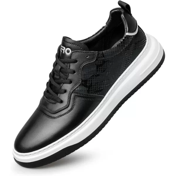 Mens Sneakers Genuine Leather Fashionable Breathable Fatigue Resistant Commuting R1223352AutumnBlack