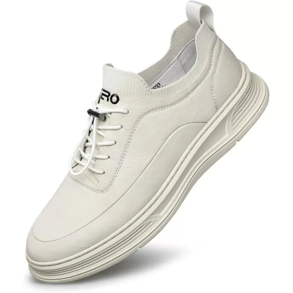 Mens Sneakers  Genuine Leather Walking Shoes R33580 23 WinterWhite