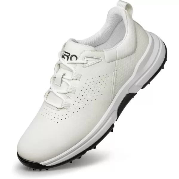 ZRO Mens Breathable Leather Sneakers with Laceup Design and SlipResistant Outsole Y1317623 SpringWhite