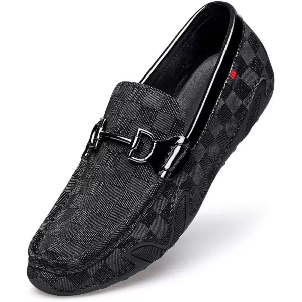 ZRO Mens Loafers Premium Genuine Leather Casual Driving Shoes Fashion Slip On Flats Boat ShoesBlack