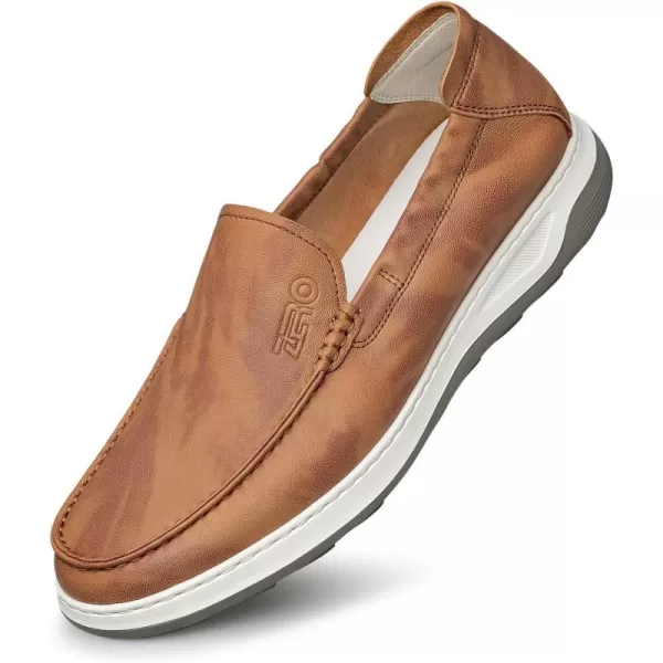 ZRO Mens Loafers ampamp Slipons Driving Wide Width Leather Shoes for Men XRF1829 24 SpringBrown