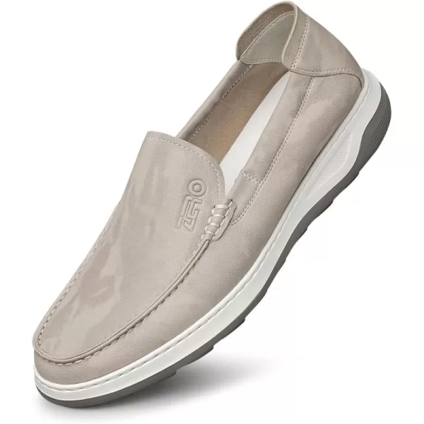 ZRO Mens Loafers ampamp Slipons Driving Wide Width Leather Shoes for Men XRF1829 24 SpringGrey