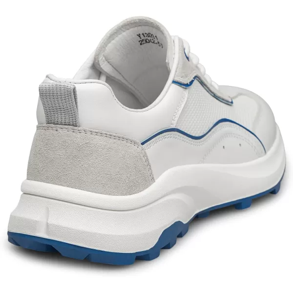 Mens Casual Breathable Sneakers with Genuine Leather and Thick SlipResistant Outsole Y1303123 SpringBlue