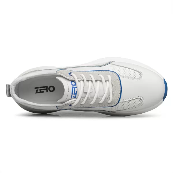Mens Casual Breathable Sneakers with Genuine Leather and Thick SlipResistant Outsole Y1303123 SpringBlue